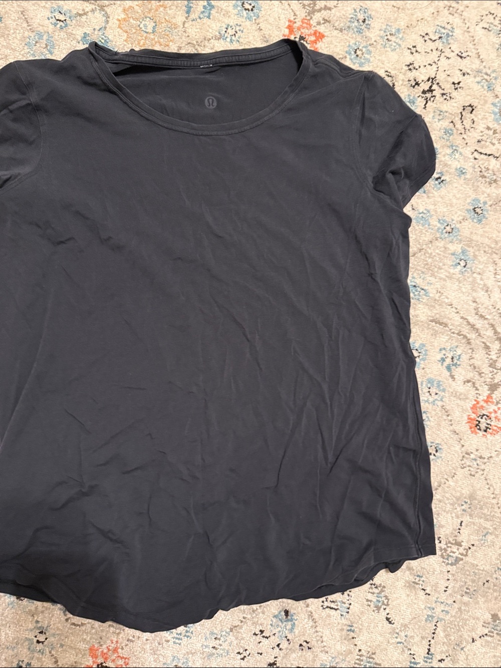 lululemon athletica Black Short Sleeve Scoop Neck Tee Pima